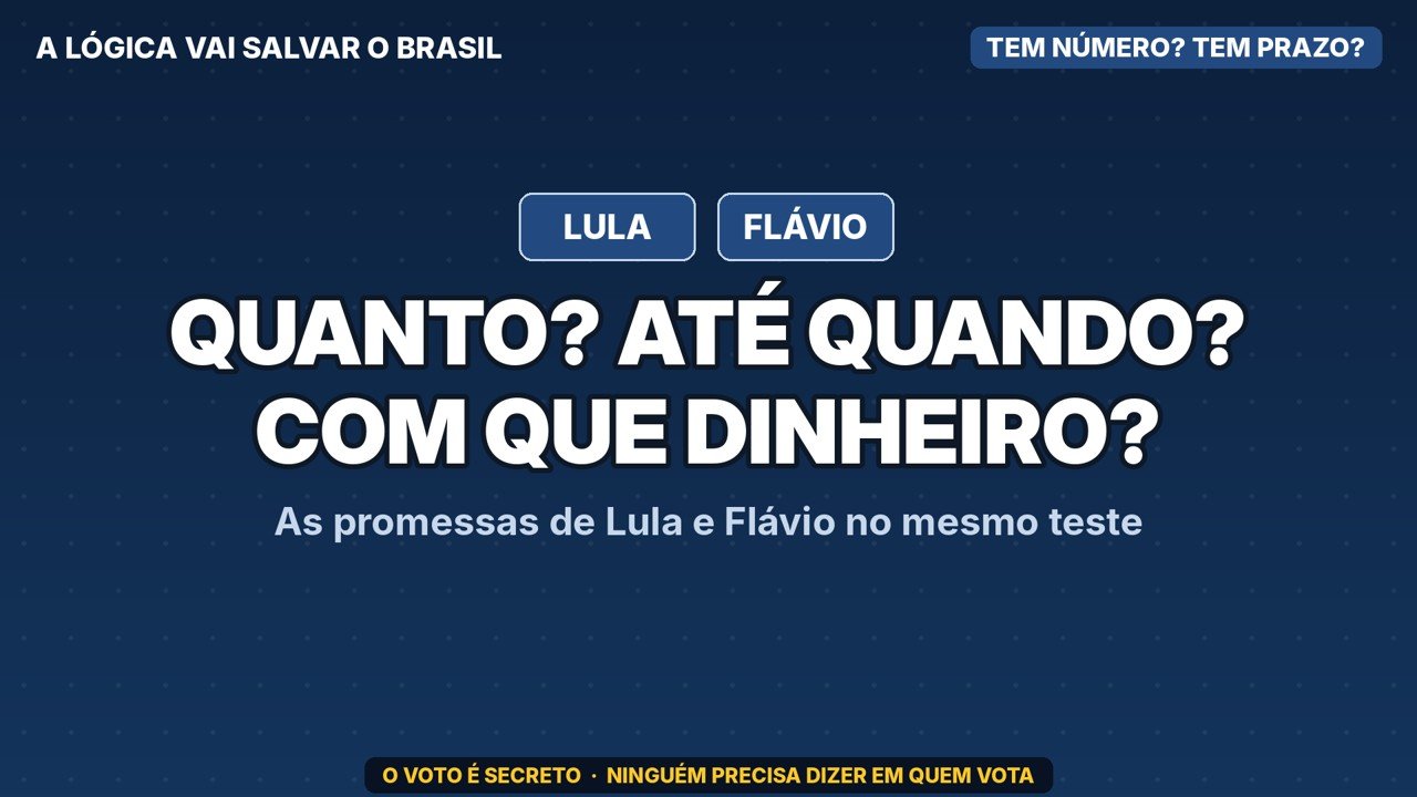 Promessas de Lula e Flávio: quanto, até quando e com que dinheiro?