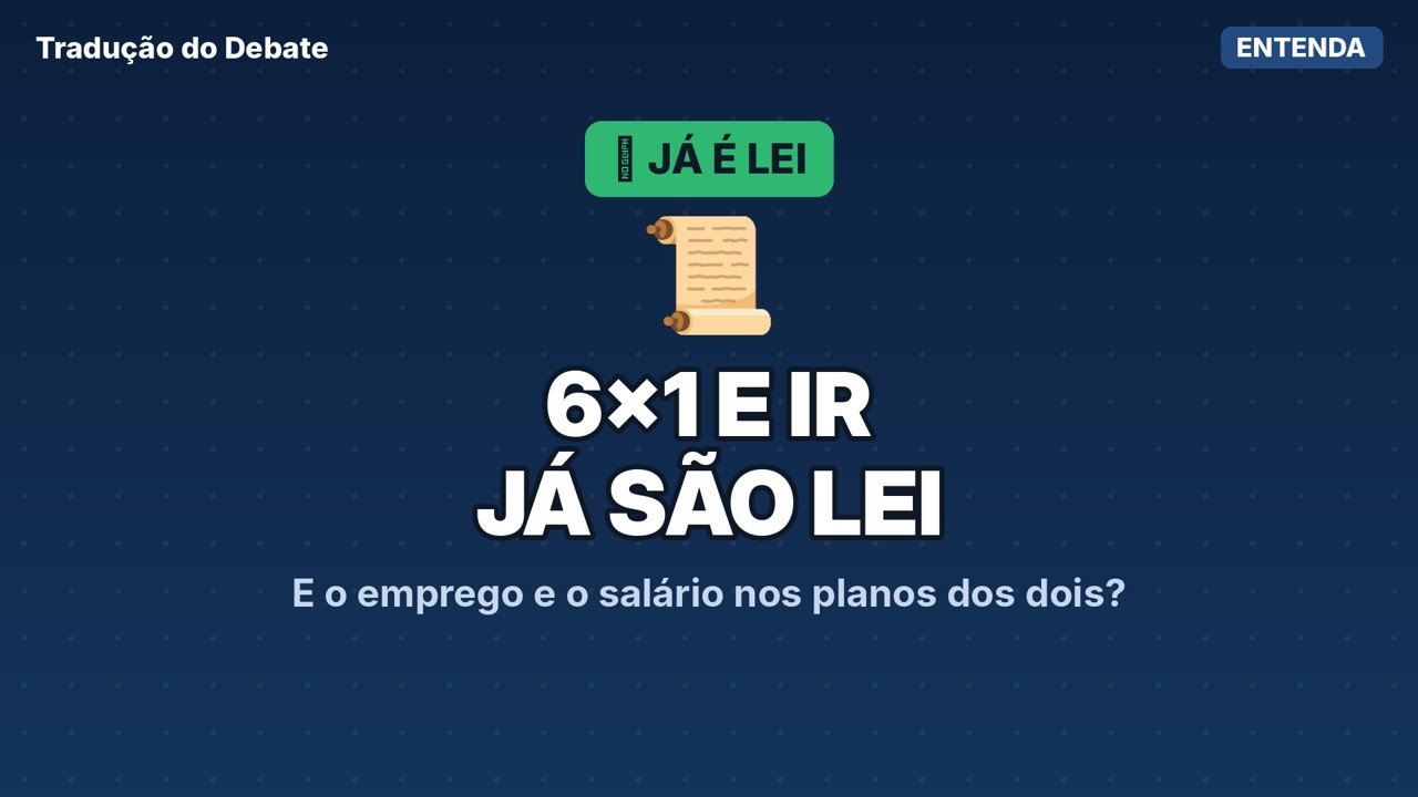 6x1 e IR já são lei. E o emprego e o salário nos planos?