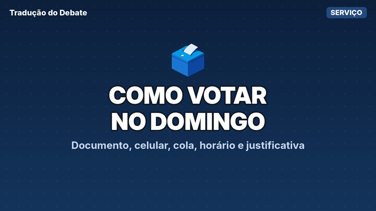Como votar no 2º turno: documento, celular, horário e cola